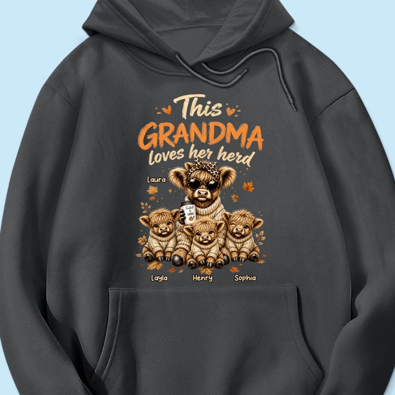 This Grandma Loves Her Herd Fall Season - Personalized Shirt - Cozy Autumn Tee for Grandma