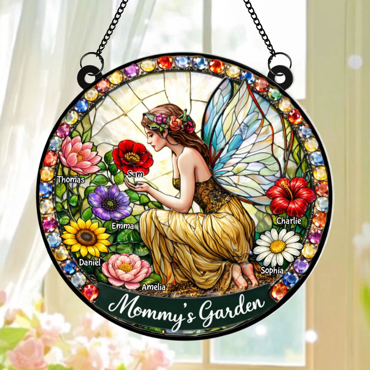 Mommy's Fairy Garden - Personalized Suncatcher - Heartfelt Mother's Day Gift for Grandma, Mom