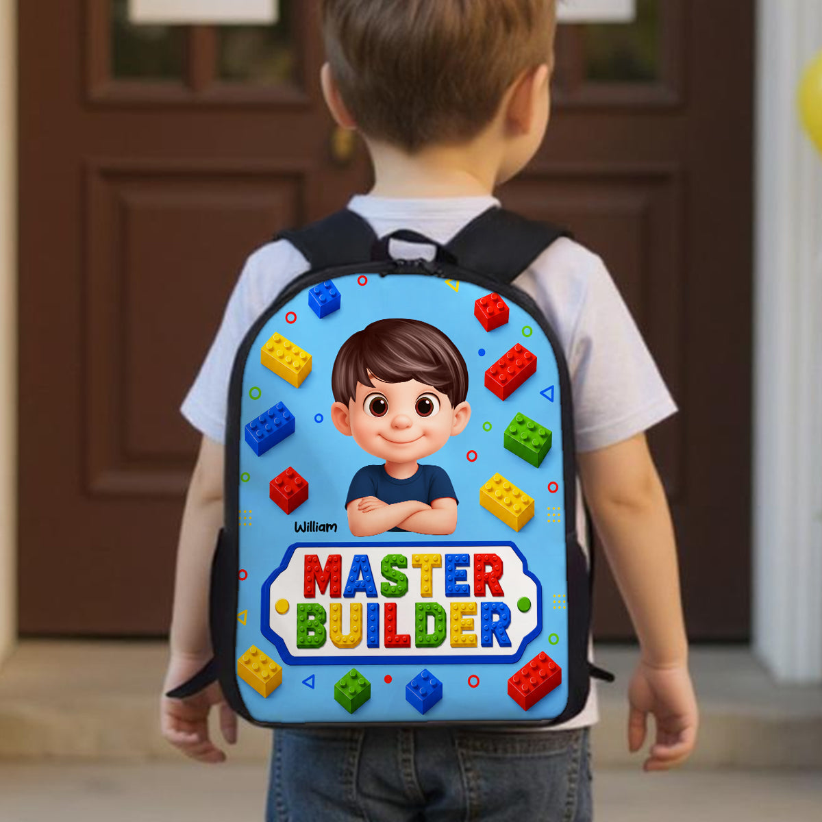 Master Builder for Boys Girls - Personalized Backpack - Back to School Backpack for Kids
