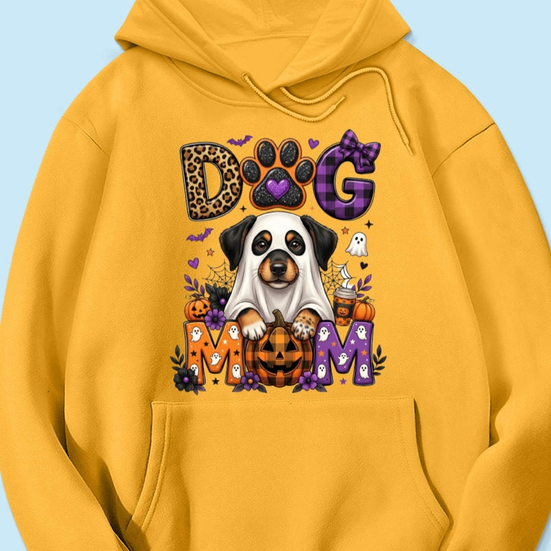 Halloween Dog Mom - Personalized Shirt - Custom Dog Photo, Fall Pumpkin Halloween Trendy Tee for Dog Moms
