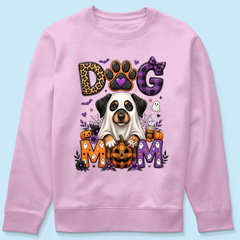 Halloween Dog Mom - Personalized Shirt - Custom Dog Photo, Fall Pumpkin Halloween Trendy Tee for Dog Moms