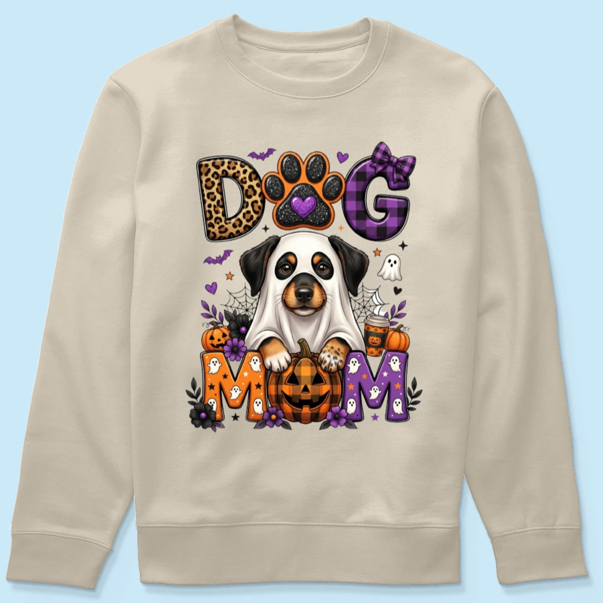 Halloween Dog Mom - Personalized Shirt - Custom Dog Photo, Fall Pumpkin Halloween Trendy Tee for Dog Moms