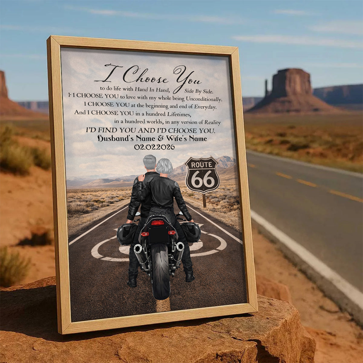I Choose You Biker Couples - Personalized Poster - Sentimental Anniversary Gift for him, for her