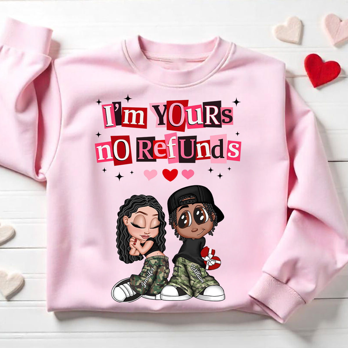 Y2K Couple I'm Yours No Refund - Personalized Shirt - Funny Valentine's Day Gift for Him, for Her, Matching Couple Shirts