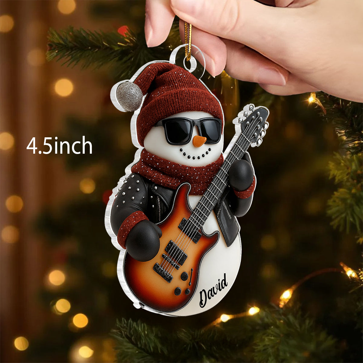 Life Sounds Better With Guitars – Personalized Acrylic Ornament – Meaningful Gift for Guitarists