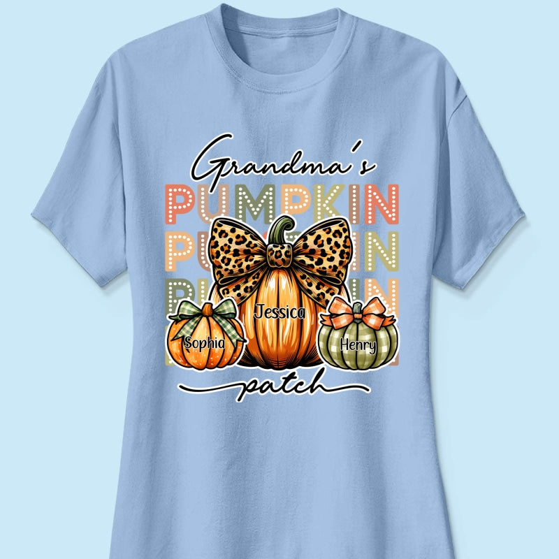 Grandma's Pumpkin Patch Retro Style Personalized Shirt