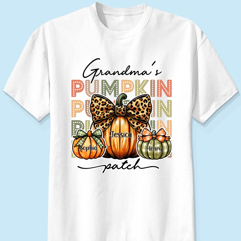 Grandma's Pumpkin Patch Retro Style Personalized Shirt