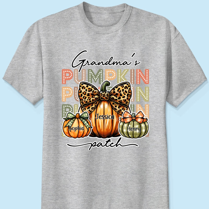 Grandma's Pumpkin Patch Retro Style Personalized Shirt