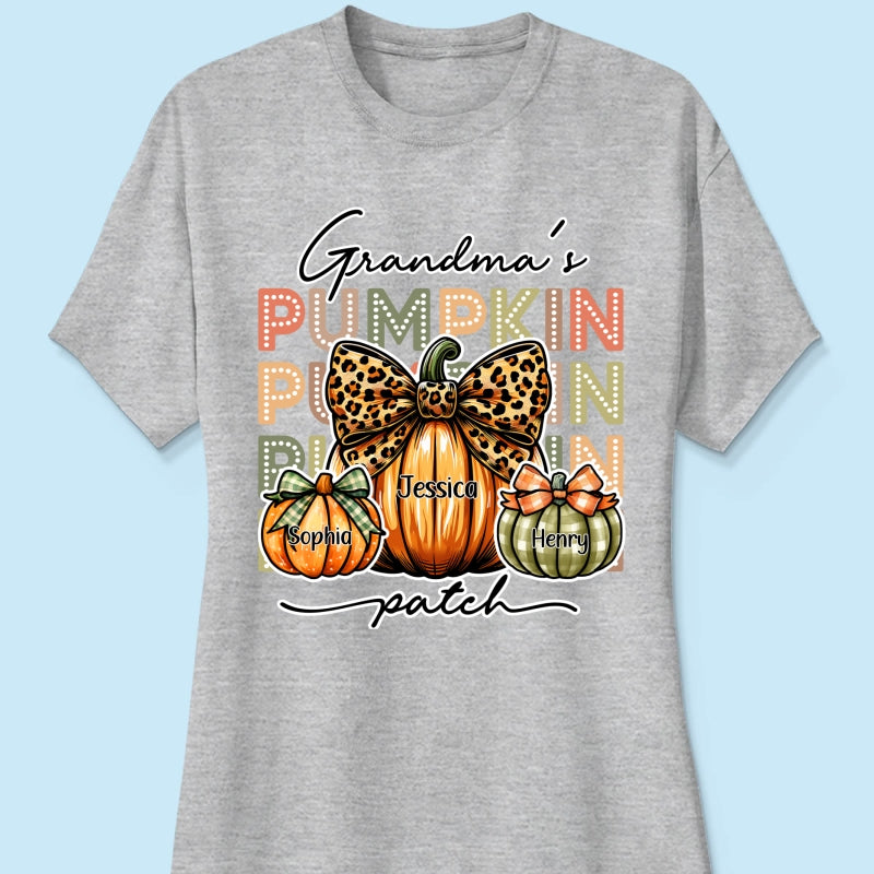Grandma's Pumpkin Patch Retro Style Personalized Shirt