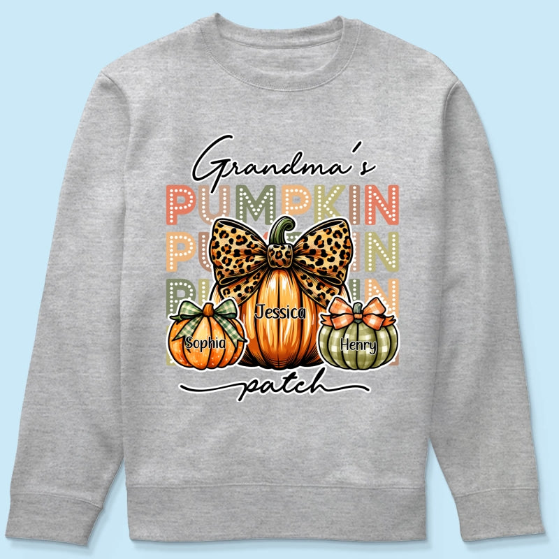 Grandma's Pumpkin Patch Retro Style Personalized Shirt