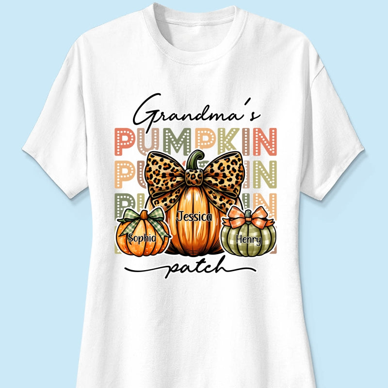Grandma's Pumpkin Patch Retro Style Personalized Shirt