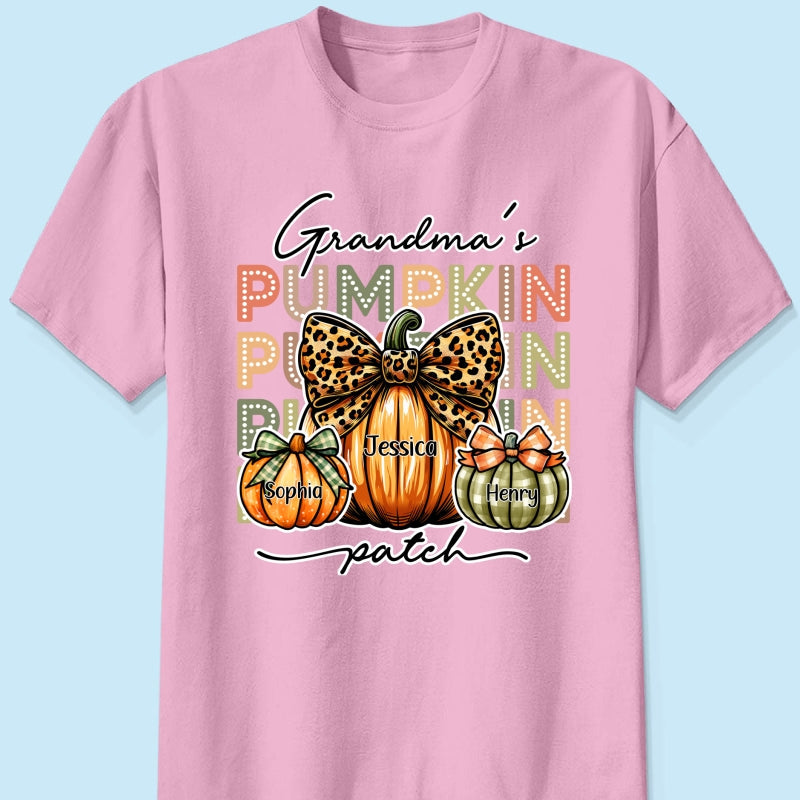 Grandma's Pumpkin Patch Retro Style Personalized Shirt