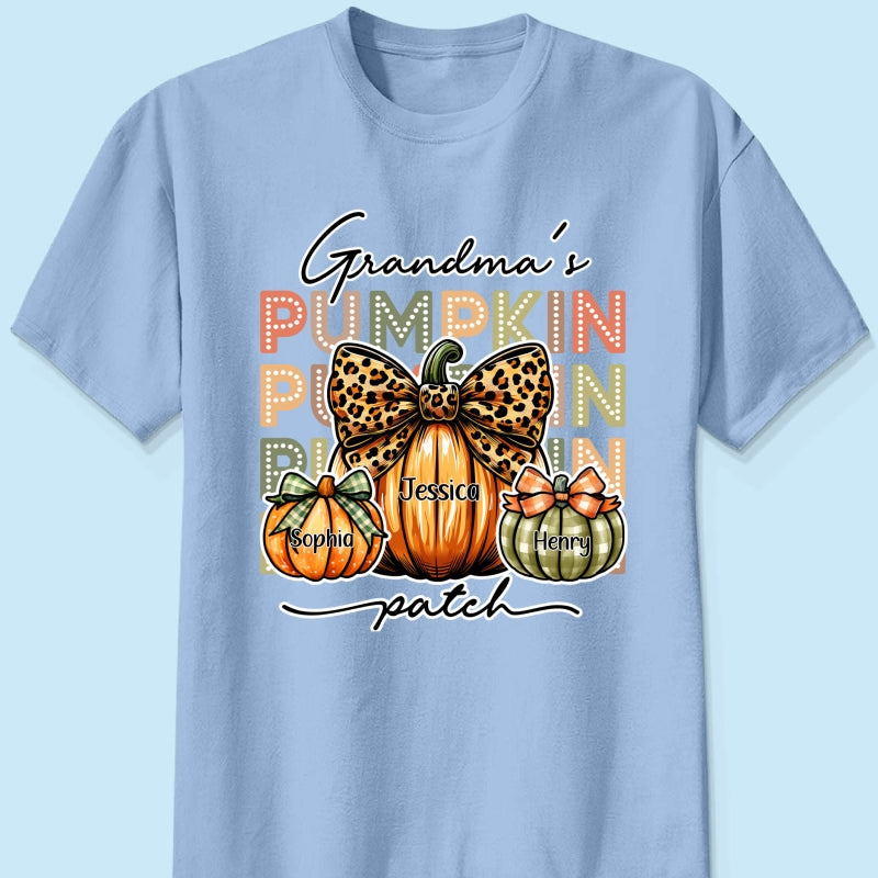 Grandma's Pumpkin Patch Retro Style Personalized Shirt