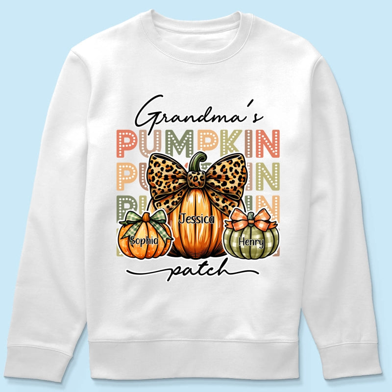Grandma's Pumpkin Patch Retro Style Personalized Shirt