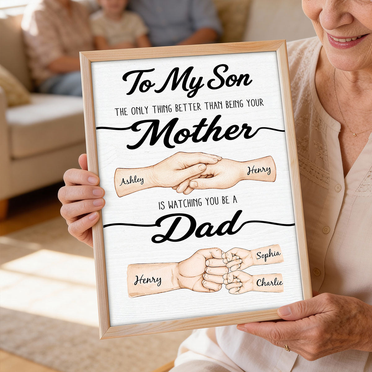 To My Son Watching You Be A Dad From Mom - Personalized Poster - Father's Day Gift For Son