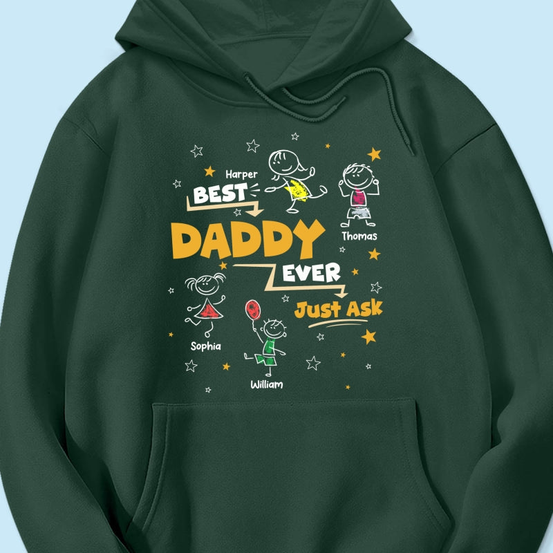 Best Dad Grandpa Ever Ask Cute Stick Kids - Personalized Shirt