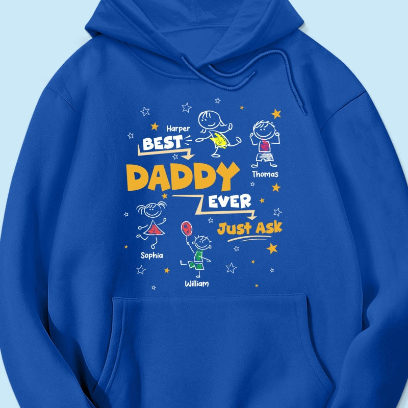 Best Dad Grandpa Ever Ask Cute Stick Kids - Personalized Shirt