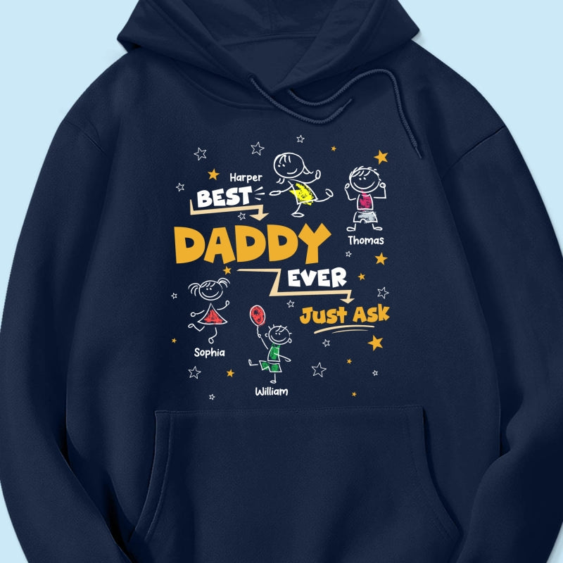 Best Dad Grandpa Ever Ask Cute Stick Kids - Personalized Shirt