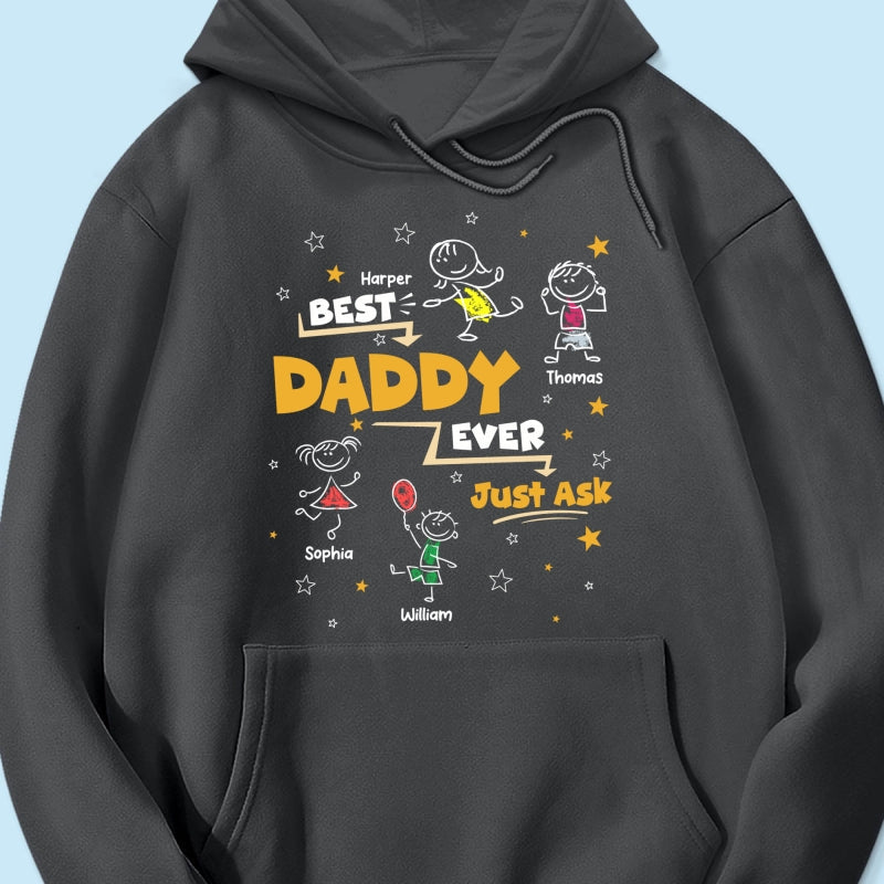 Best Dad Grandpa Ever Ask Cute Stick Kids - Personalized Shirt