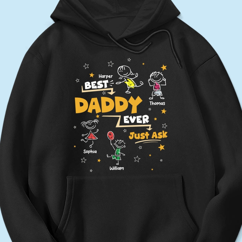 Best Dad Grandpa Ever Ask Cute Stick Kids - Personalized Shirt