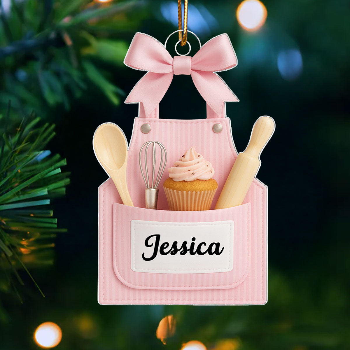 From Her Oven With Love – Personalized Acrylic Ornament – Heartfelt Gift for Women Who Love Baking, Mom, Wife