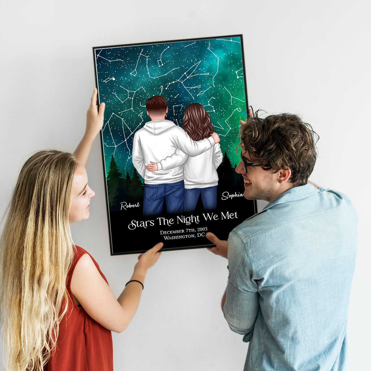 Under The Sky Star Map Couple Personalized Poster, Personalized Gift For Couples, Anniversary Special Day