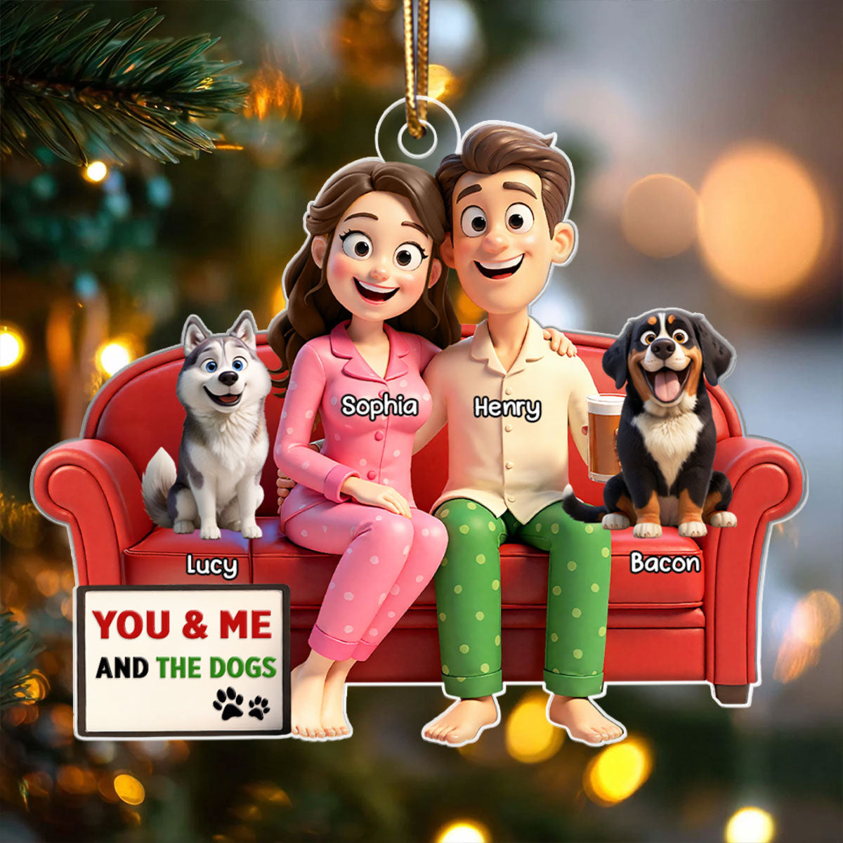 Cartoon Couple You & Me We Got This - Personalized Acrylic Ornament - Christmas Gift for him, Gift for her
