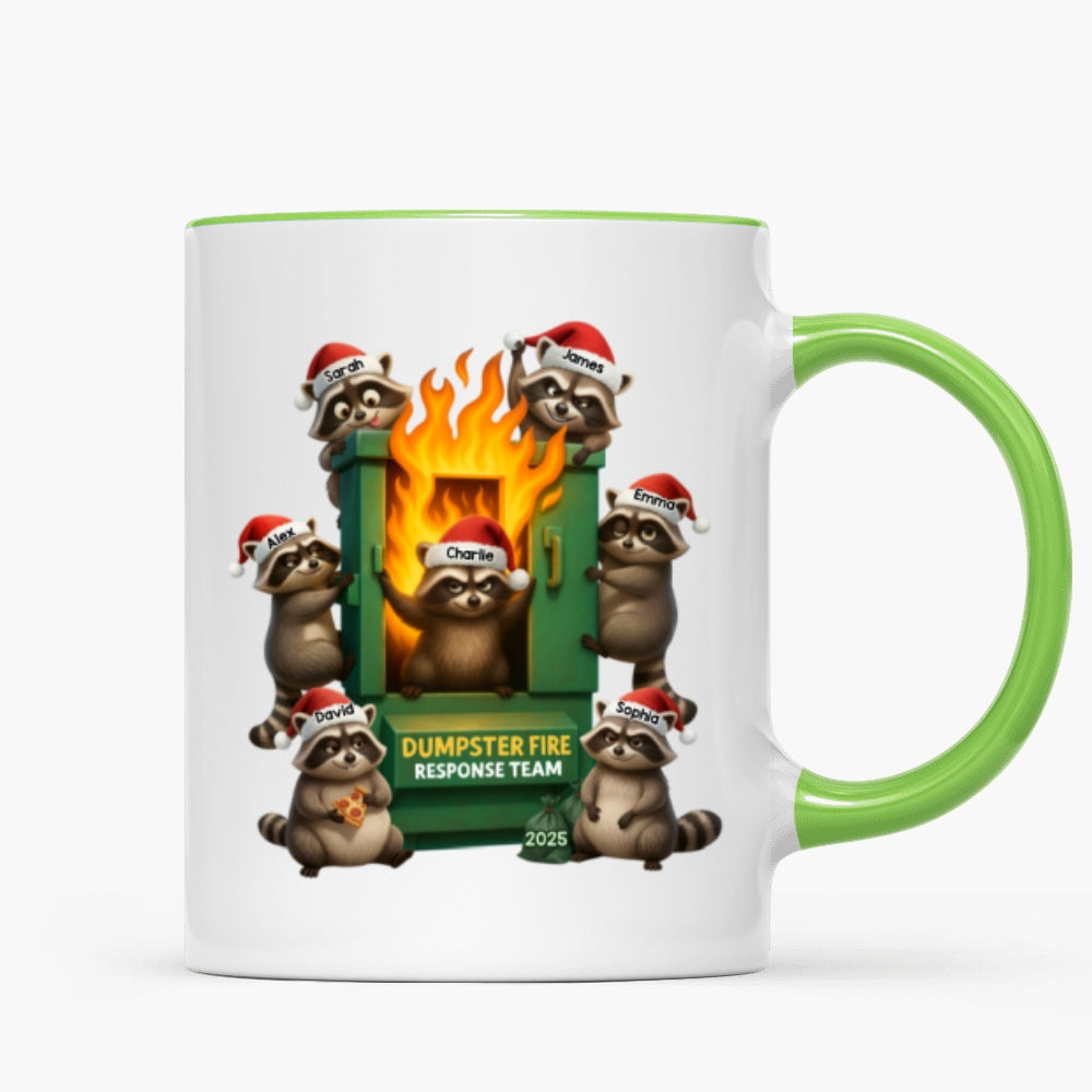 Cunning Raccoon Office Chaos Dumpster Fire Response Team - Personalized Mug - Funny Holiday Gift for Coworkers
