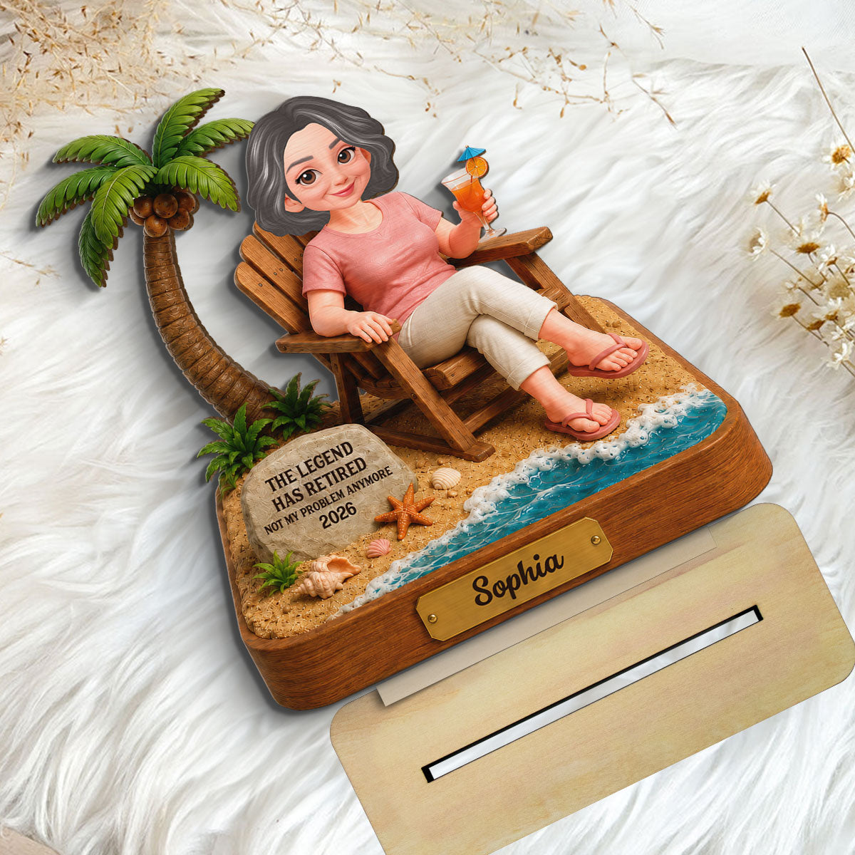 The Legend Has Retired 2D Flat - Personalized Wooden Plaque - Retirement Gift 2026