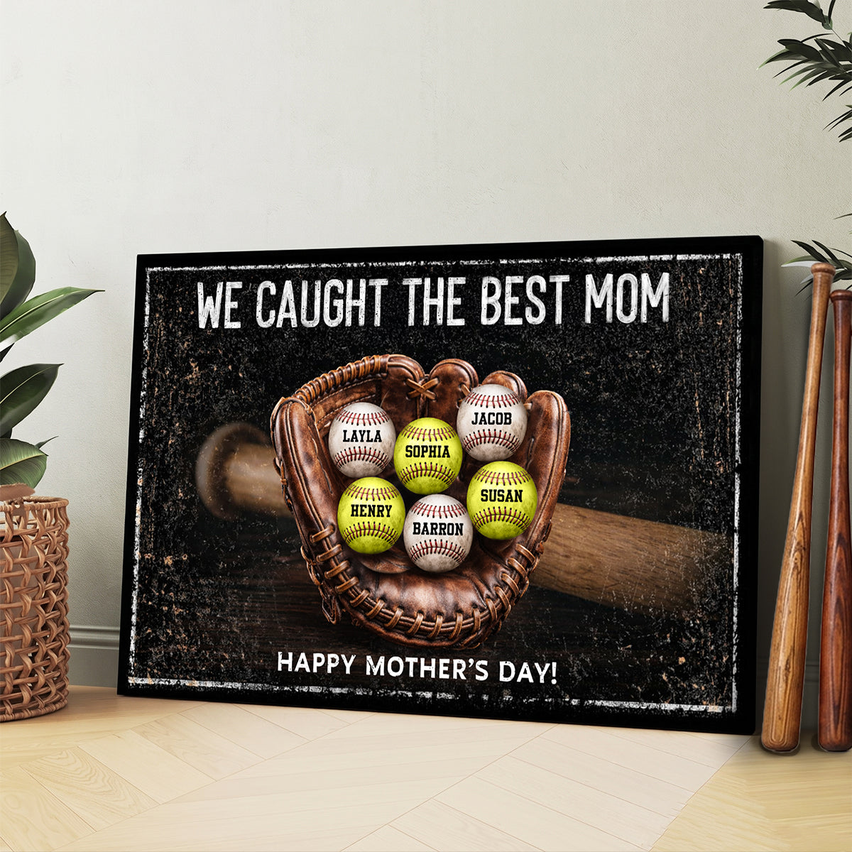 We Caught The Best Mom Dad Grandparents - Personalized Canvas - Heartfelt Gift for Her, for Him