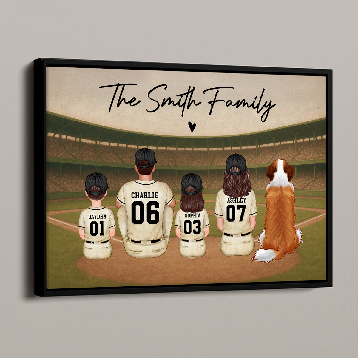 Retro Vintage Baseball Family Personalized Poster