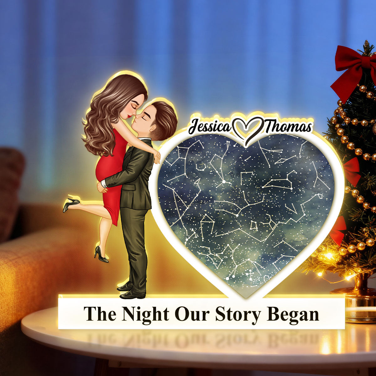 The Night Our Story Began - Personalized Light Box - Gift for Couple