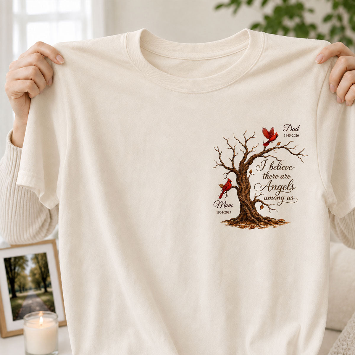 Old Tree Memorial Cardinal - Personalized Shirt - Remembrance Gift