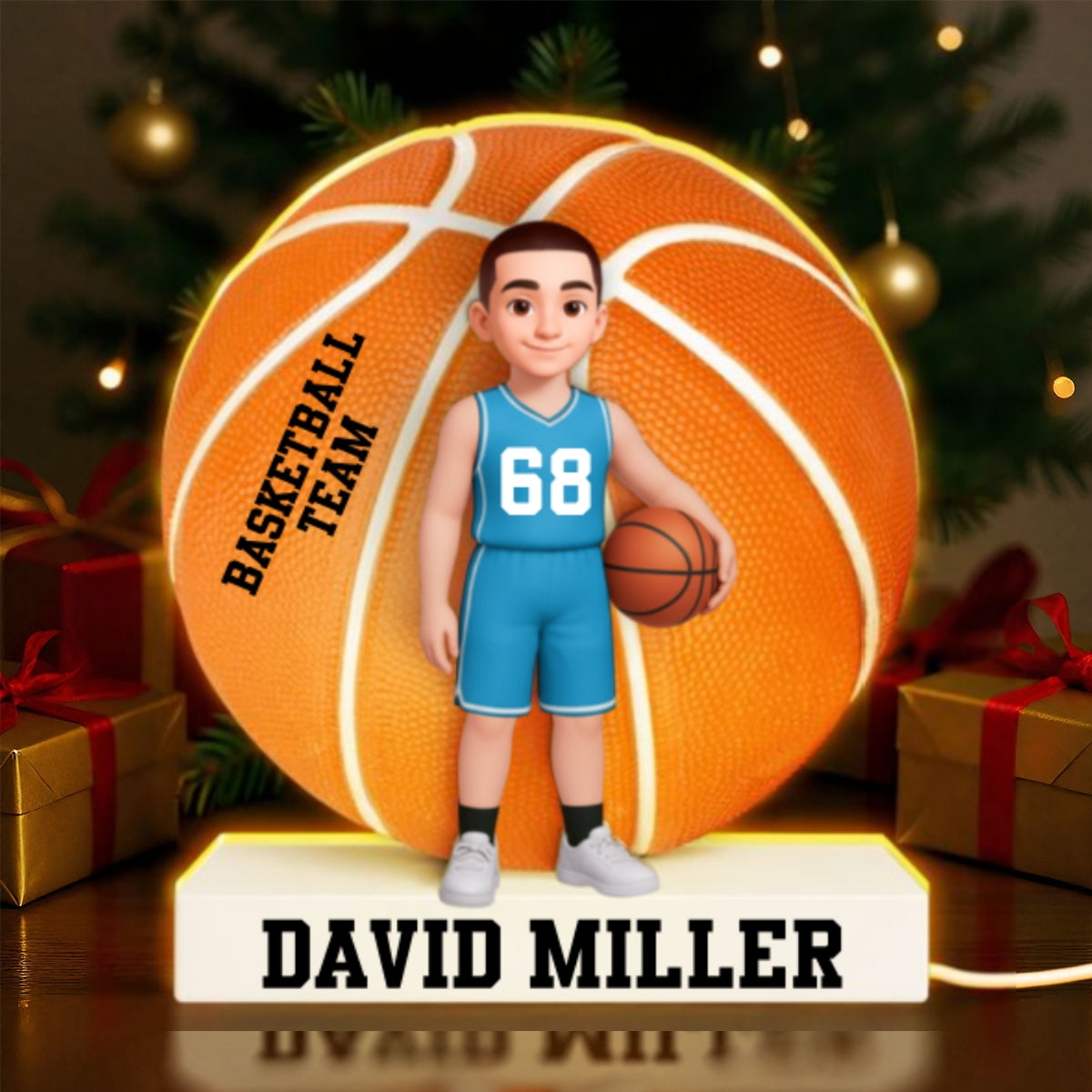 Basketball Boy Girl 3D Effect - Personalized Light Box - Christmas Gift for Teen Boy Girl Daughter Son