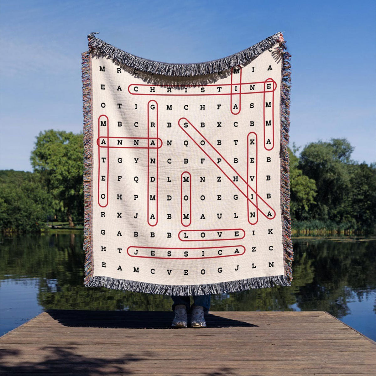 Family Name Word Search - Personalized Woven Blanket - Mother's Day Gift For Grandma, Family Gift