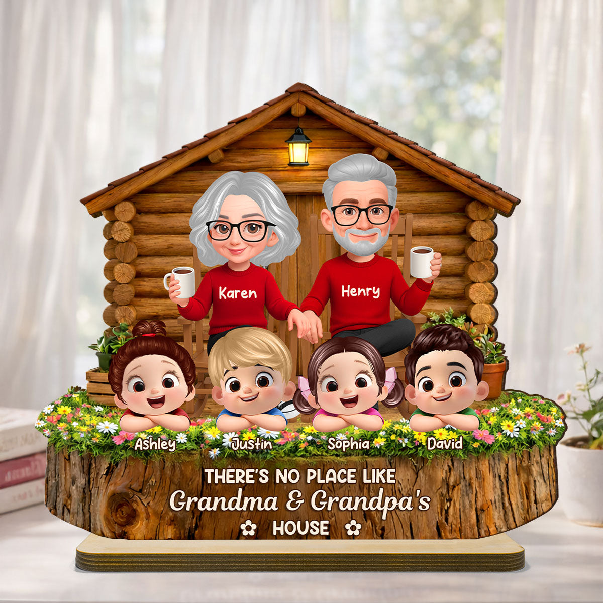 No Place Like Grandma & Grandpa's - Personalized 2-Layered Wooden Plaque - Gift for Grandma, Grandpa