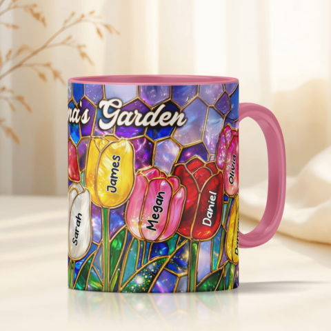 Tulip Flower - Personalized Mug - Aesthetic Tea Mug, Mother's Day Gift for Mom, Wife