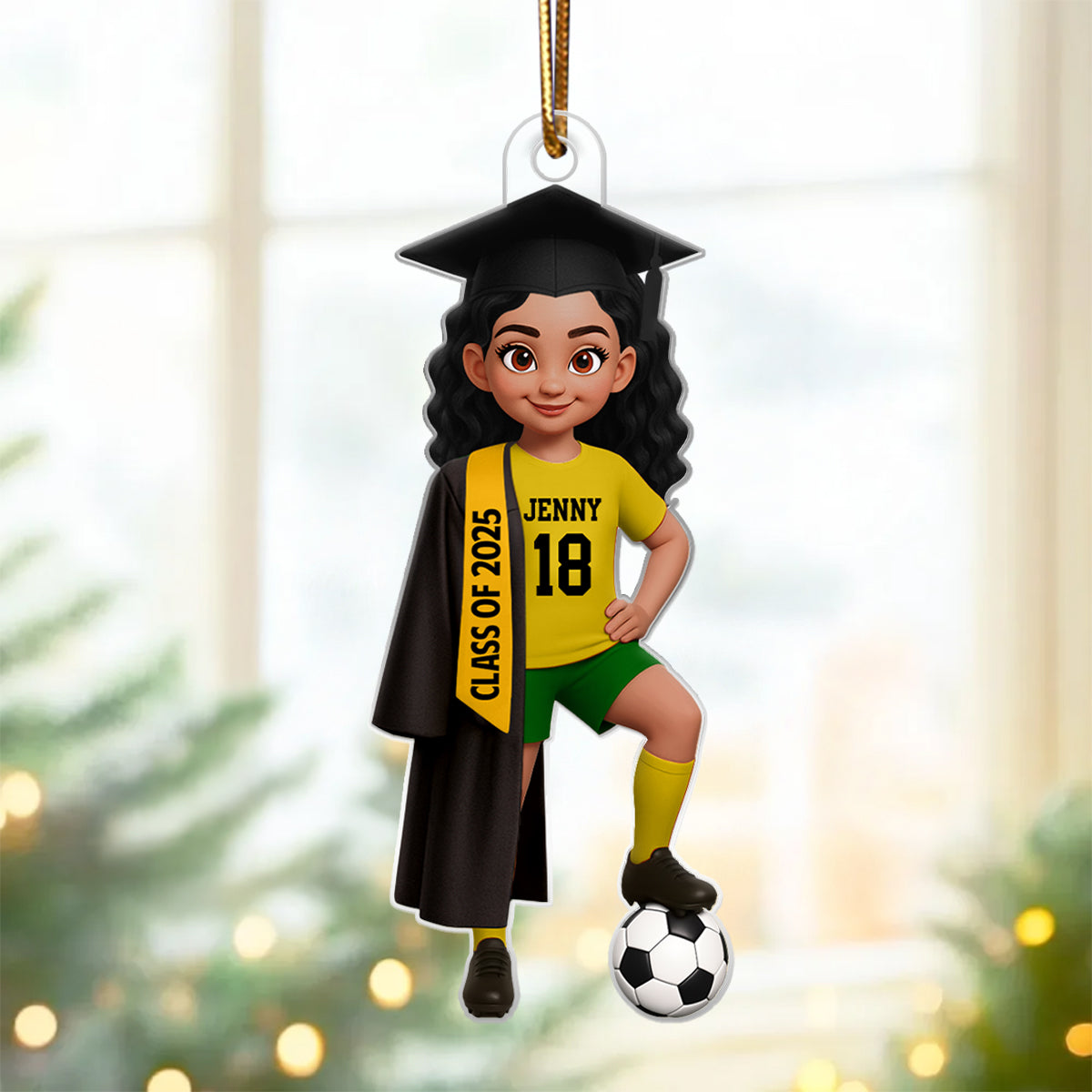 Soccer Boy Girl Senior Graduation - Personalized Acrylic Ornament - Christmas Gift For Son Daughter Grandson Granddaughter