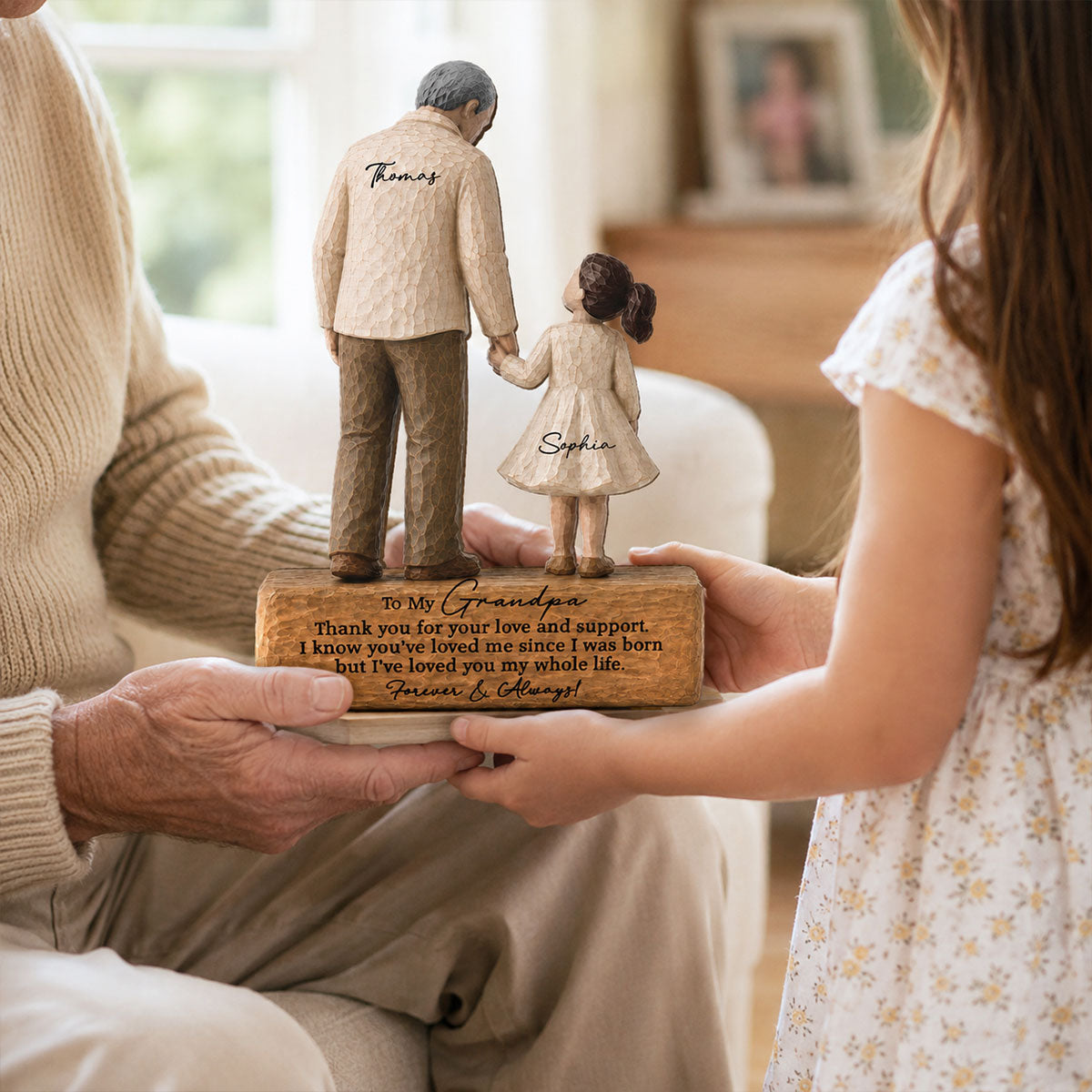 I've Loved You My Whole Life Grandpa 2D Flat Printed - Personalized 2-Layered Wooden Plaque - Sentimental  Gift For Grandpa