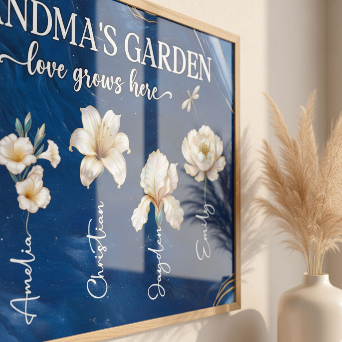 Grandma's Garden 3D Effect Birth Month Flowers - Personalized Poster - Christmas, Birthday, Mother's Day Gift For Grandma