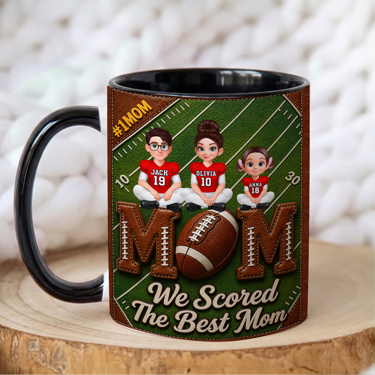 We Scored the Best Football Mom - Personalized Mug - Mother's Day Gift for Mom, Wife