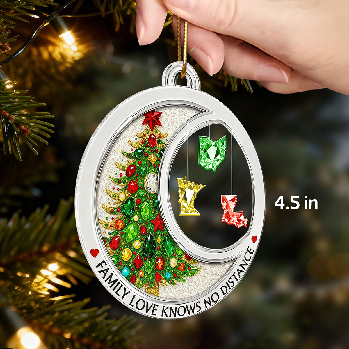 3D Crystal Effect Long Distance Family Love Knows No Distance - Personalized Acrylic Ornament