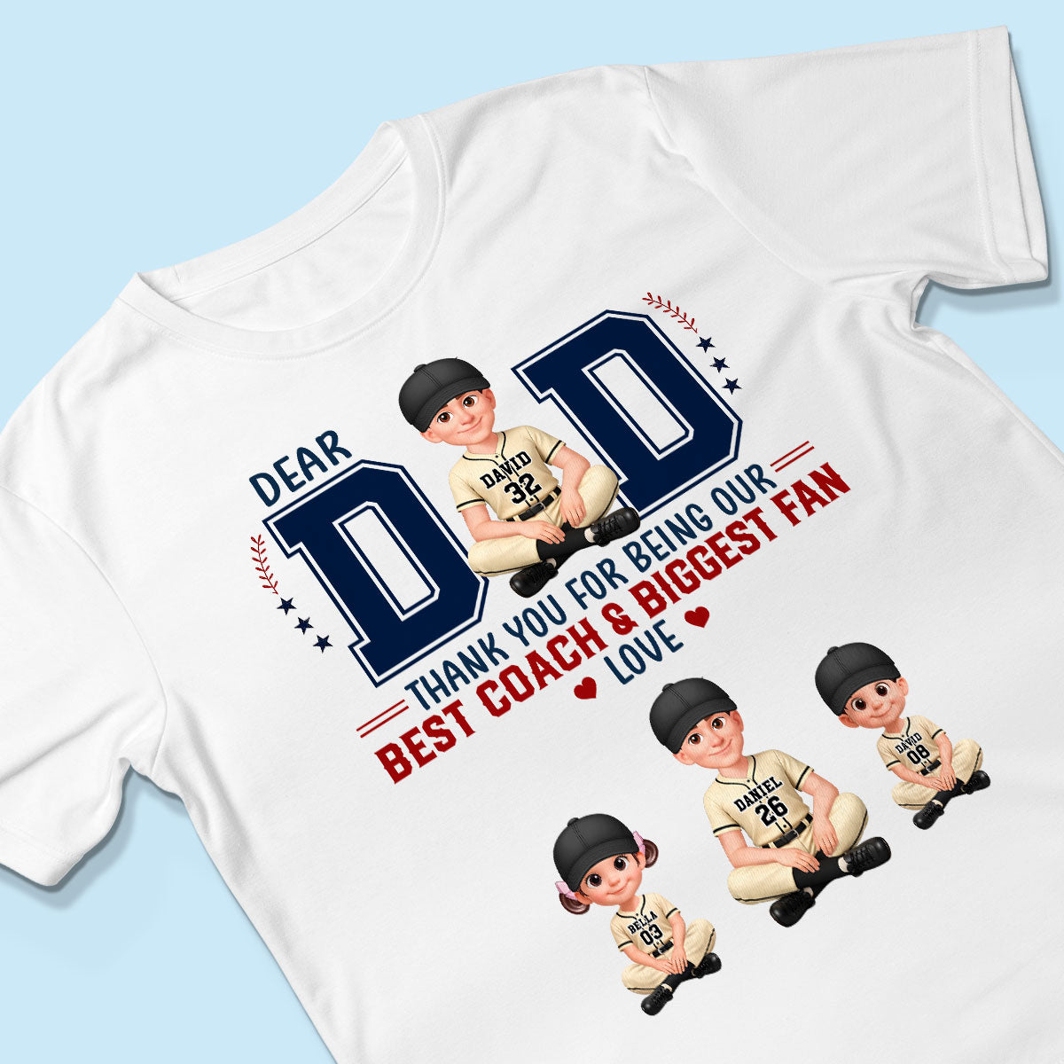 Baseball Dear Dad Thank You - Personalized Shirt - Father's Day Gift For Baseball Dad