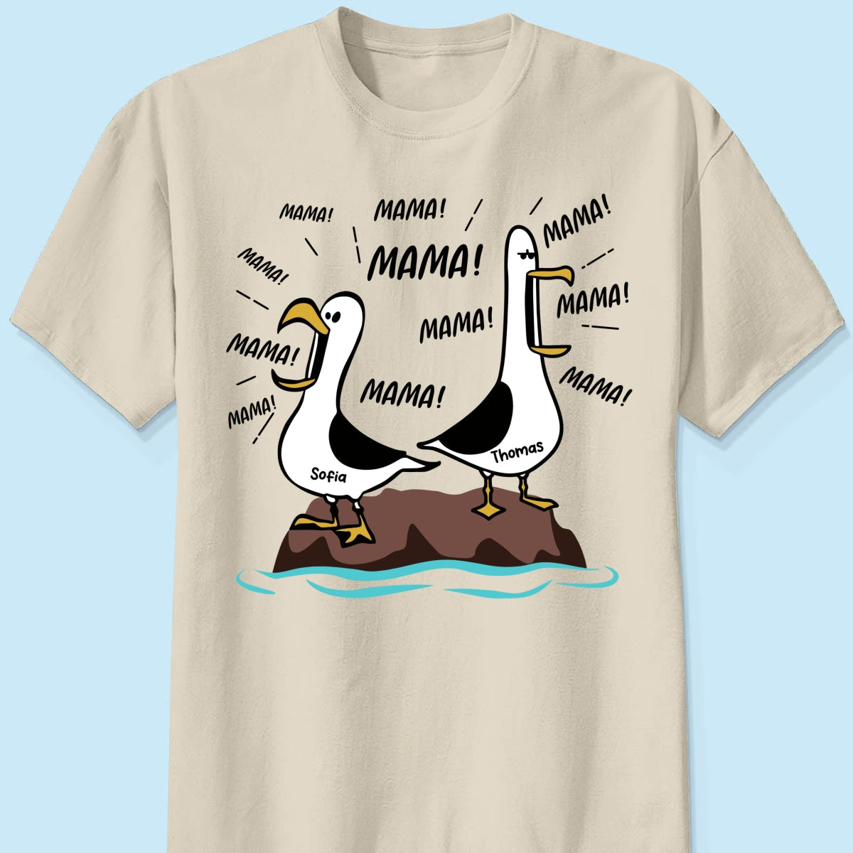 Möwen-Mama Mama! Mama! Mama! - Personalisiertes Shirt - Lustiges Muttertagsgeschenk für Mutter