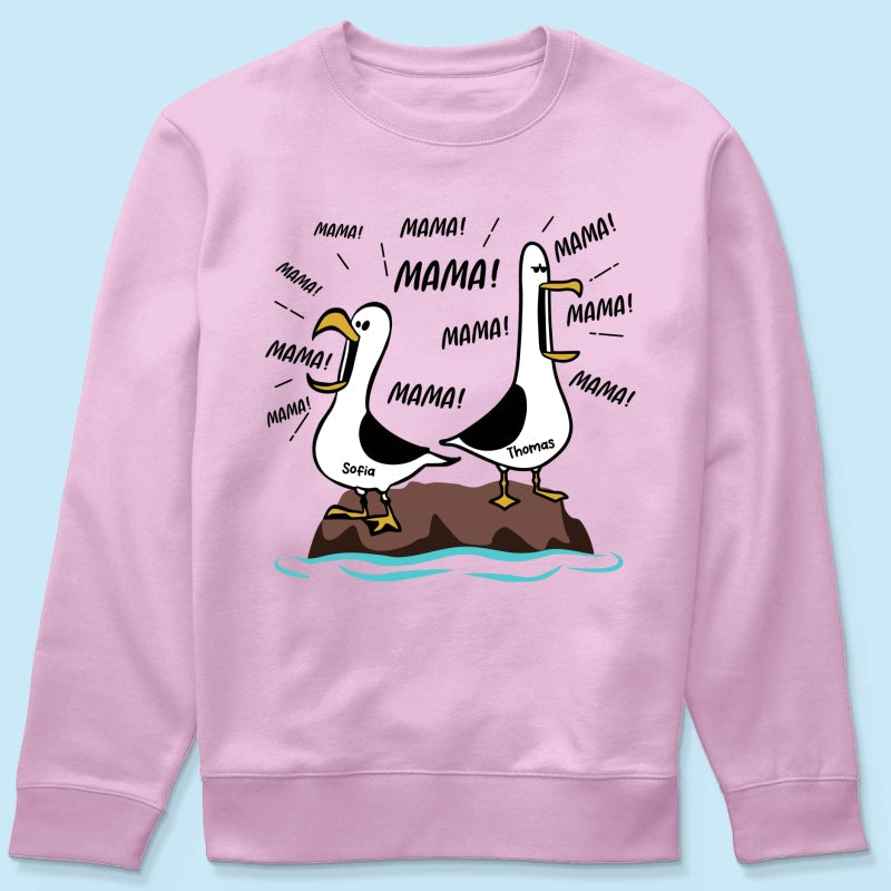 Möwen-Mama Mama! Mama! Mama! - Personalisiertes Shirt - Lustiges Muttertagsgeschenk für Mutter