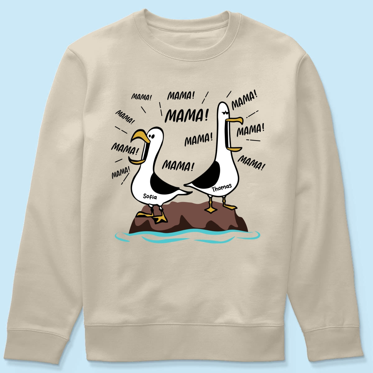 Möwen-Mama Mama! Mama! Mama! - Personalisiertes Shirt - Lustiges Muttertagsgeschenk für Mutter