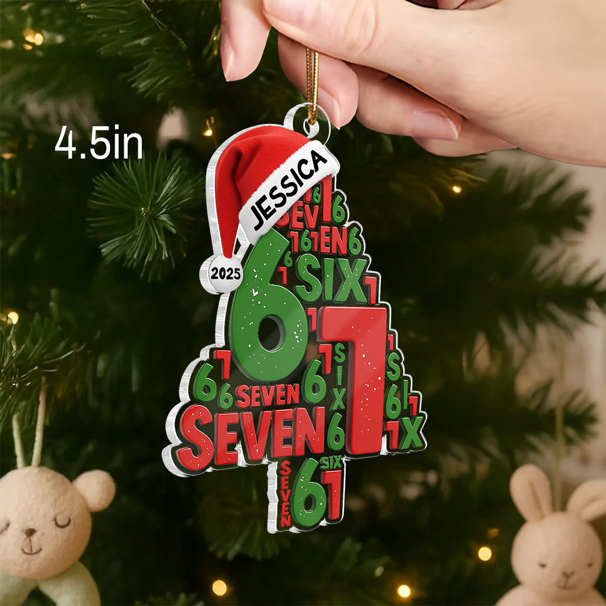 Trending Christmas Tree Six Seven - Personalized Acrylic Ornament - Christmas Gift for Kids, Grandskids