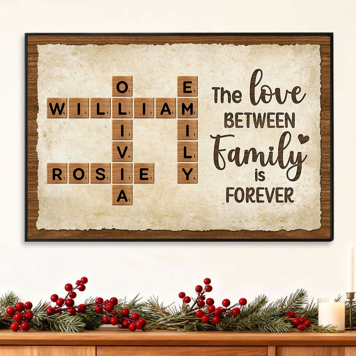 Together We Make A Family Crossword Art - Personalized Poster - Sentimental Gift for Grandma Grandpa Grandparents