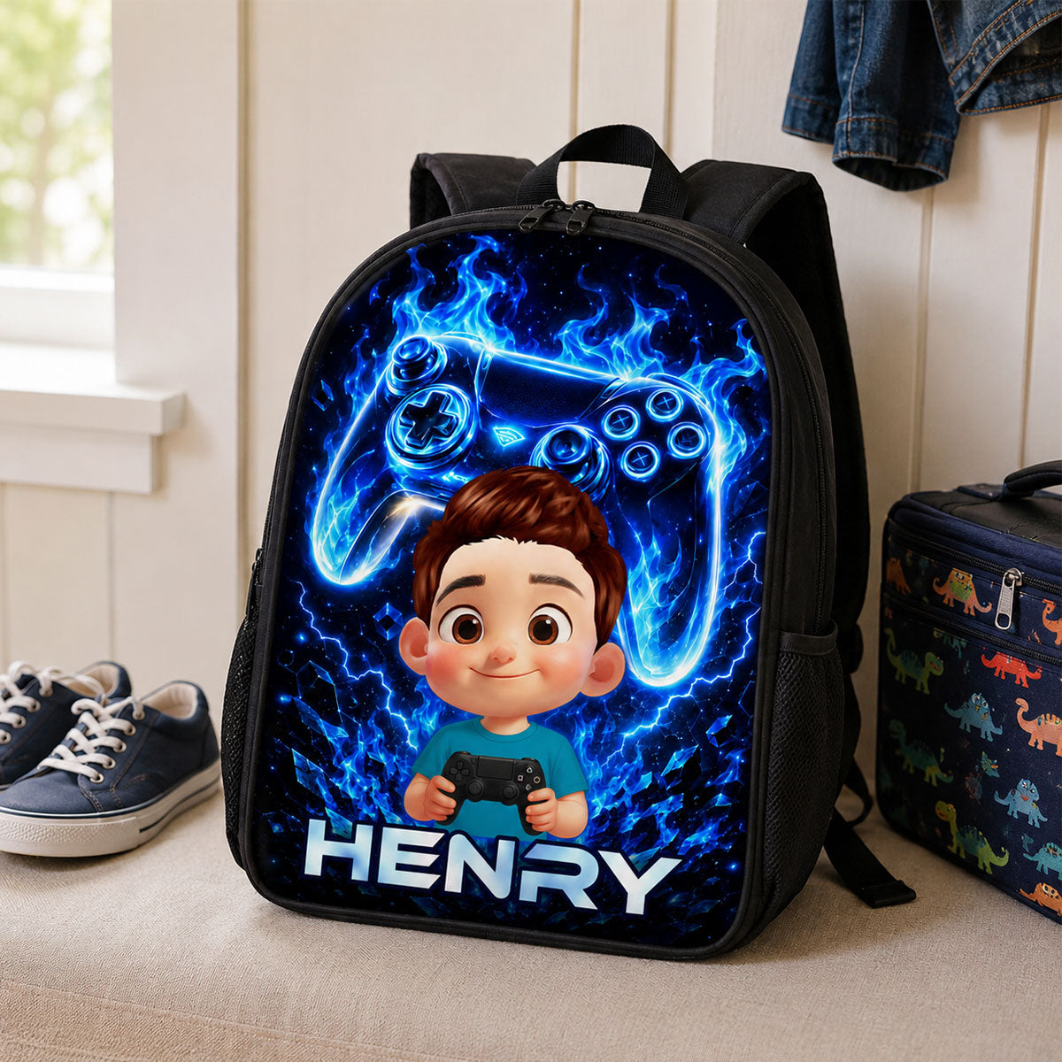 Gamer Trendy Design Backpack for Boys Girls - Personalized Backpack - Back to School Gift for Daughter, Son