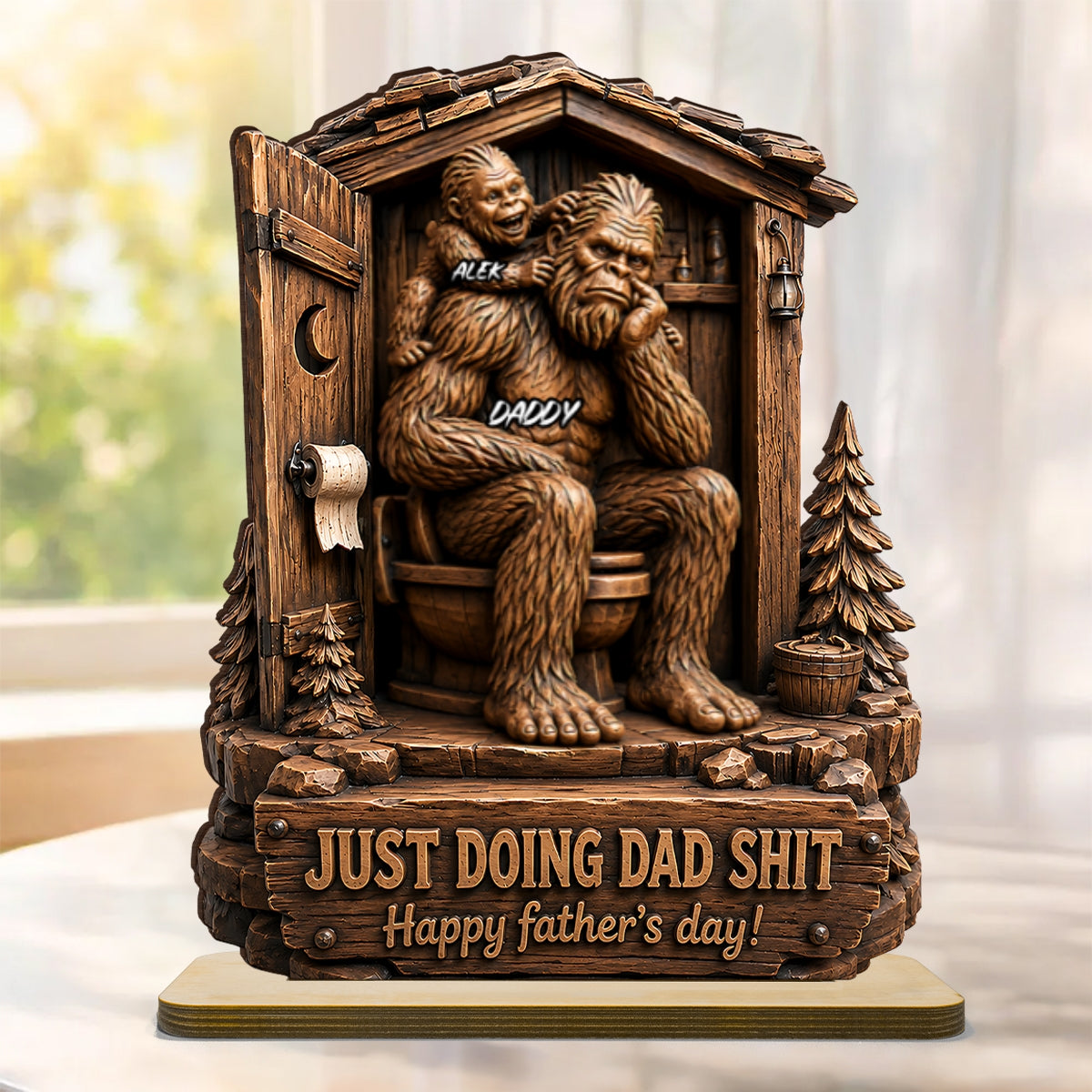 Just Doing Dad Sh*t - Personalized 2-Layered Wooden Plaque -  Gift for Dad, Husband
